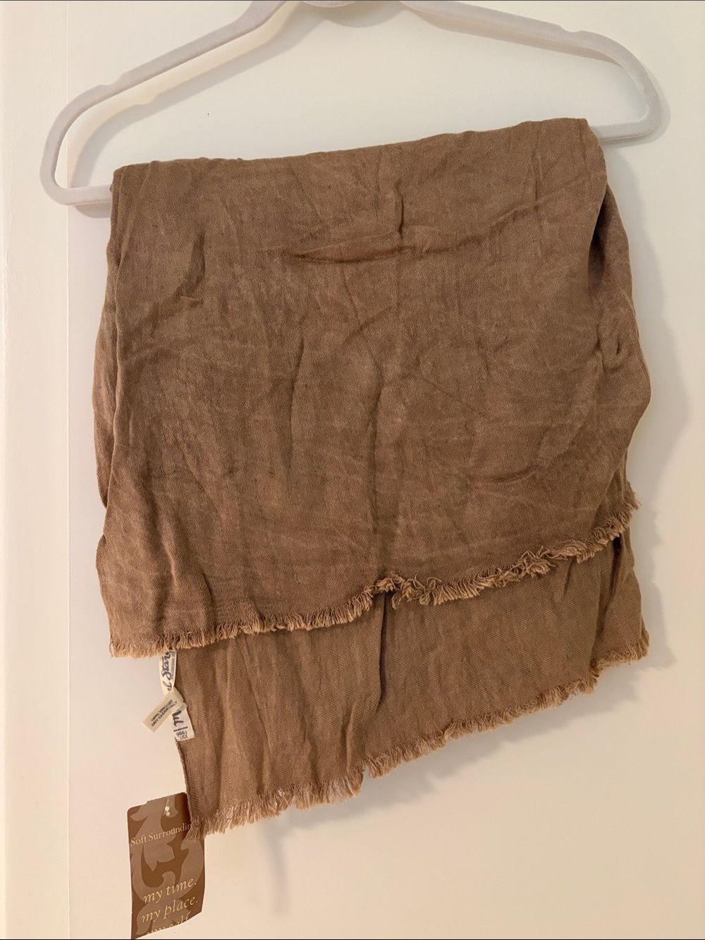 Soft Surroundings Michael Stars Vintage Wash Scarf Taupe